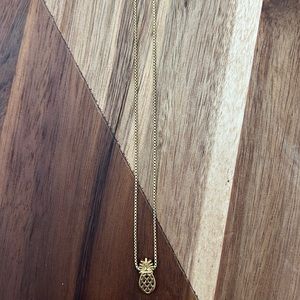 Alex and Ani pineapple charm necklace, gold plated over .925 sterling silver.